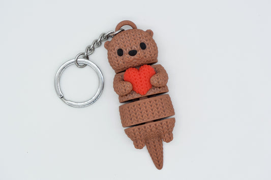 Heart Otter Keyring